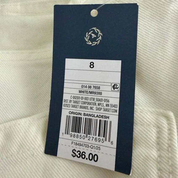 Women's Denim Shortalls - Universal Thread™ White  - 4, 6, & 8 - Picture 9 of 16